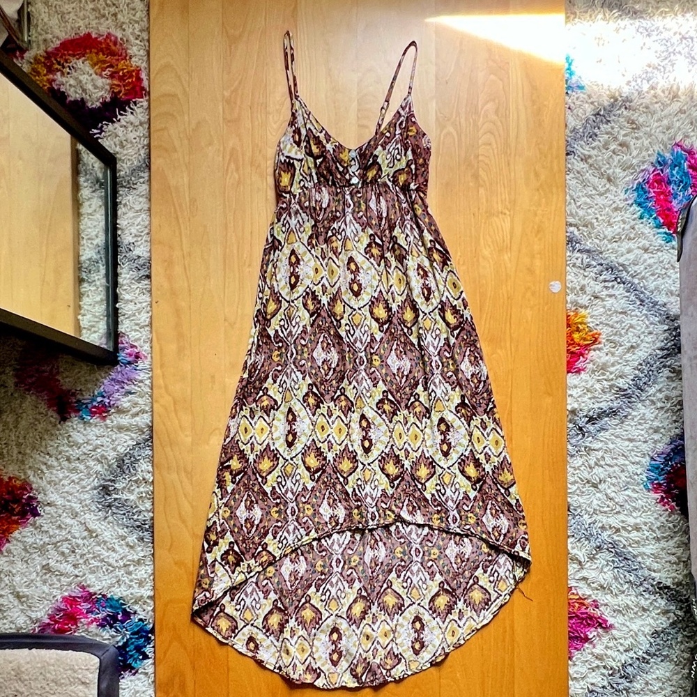 Angie Mock Button High Low Dress - Size Medium